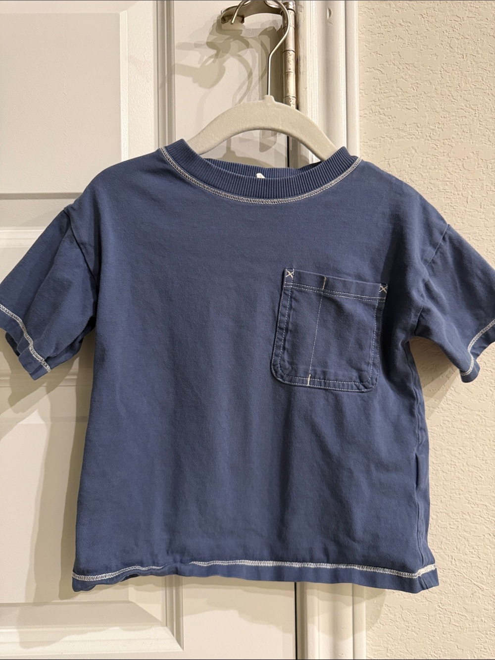 Zara Boys Navy Short Sleeve Pocket Tee - Blue 18M